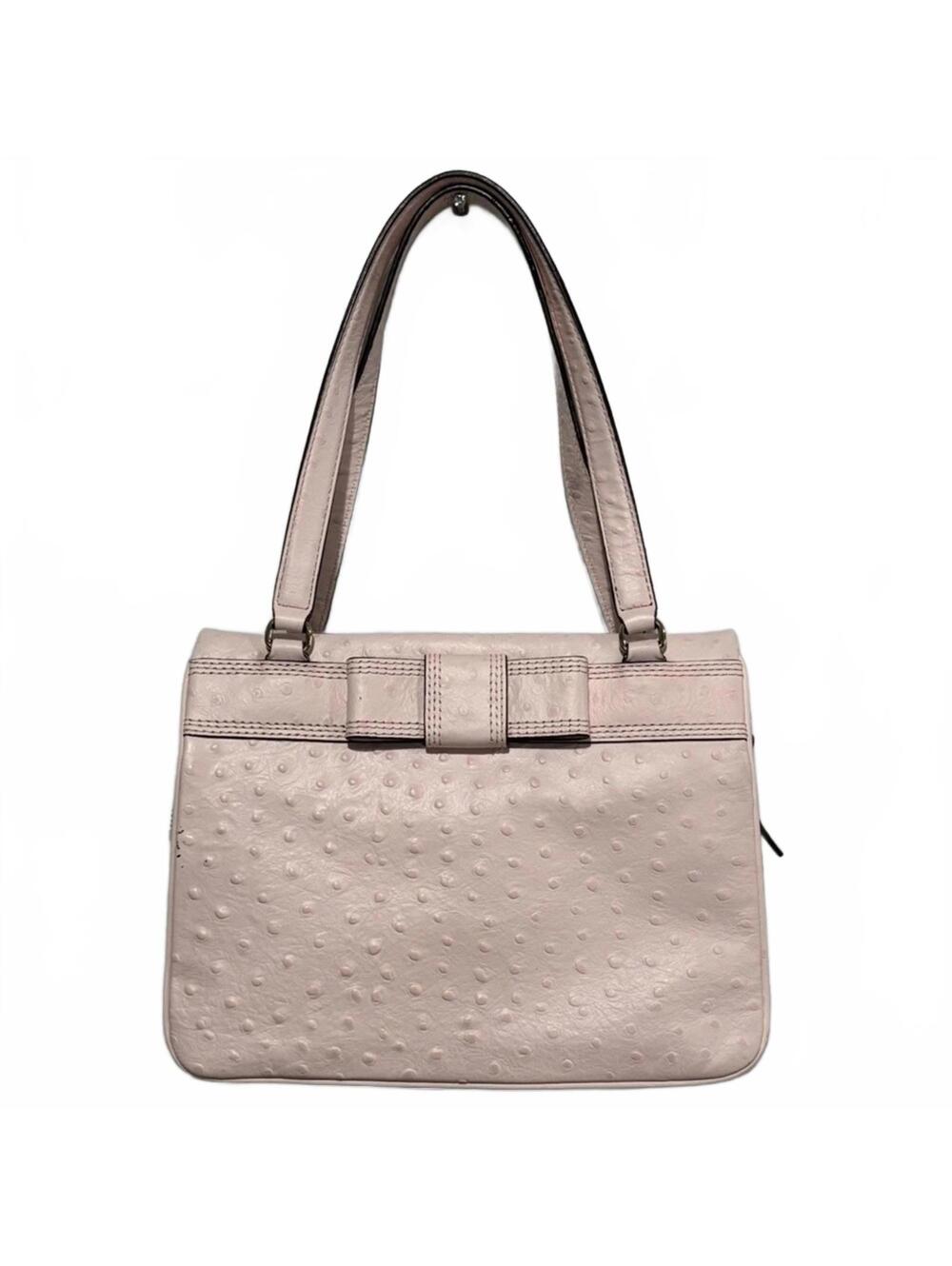 Kate Spade Darcy Bow Ostrich Embossed Leather Purse Pink
